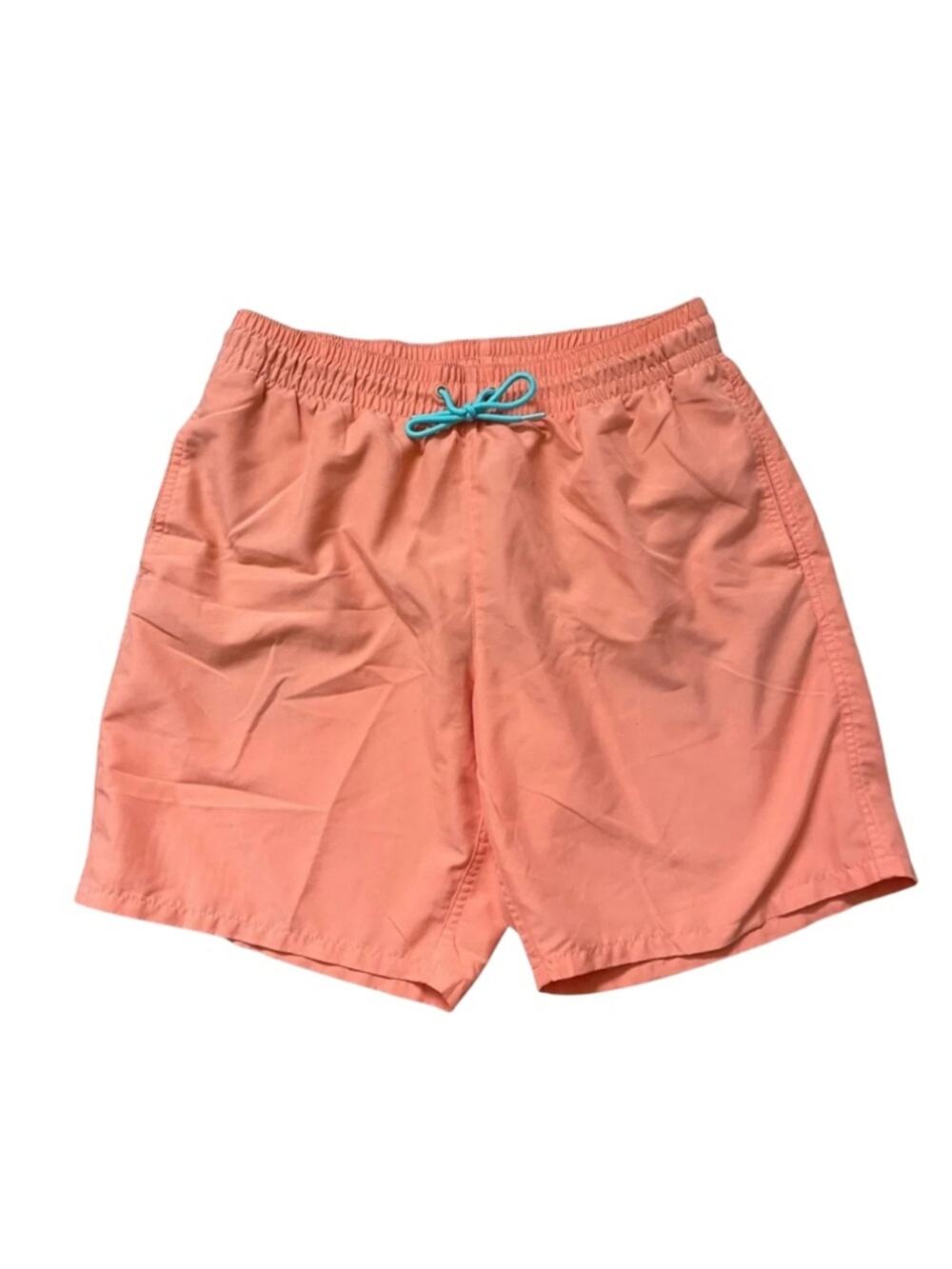Old Navy Coral Swim Trunks with Aqua Drawstring, Men M #0144